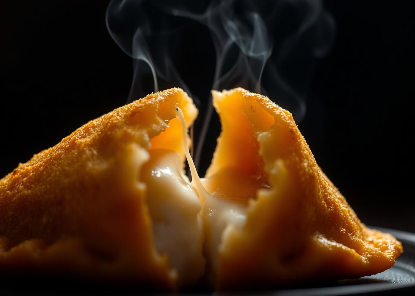 Empanada venezolana de queso con queso derretido